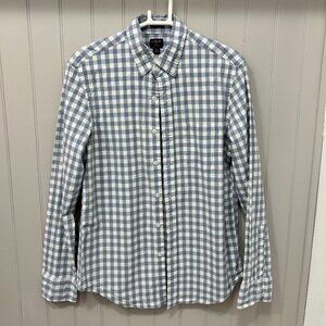 Mens Medium checkered blue and white Jcrew Flex button down